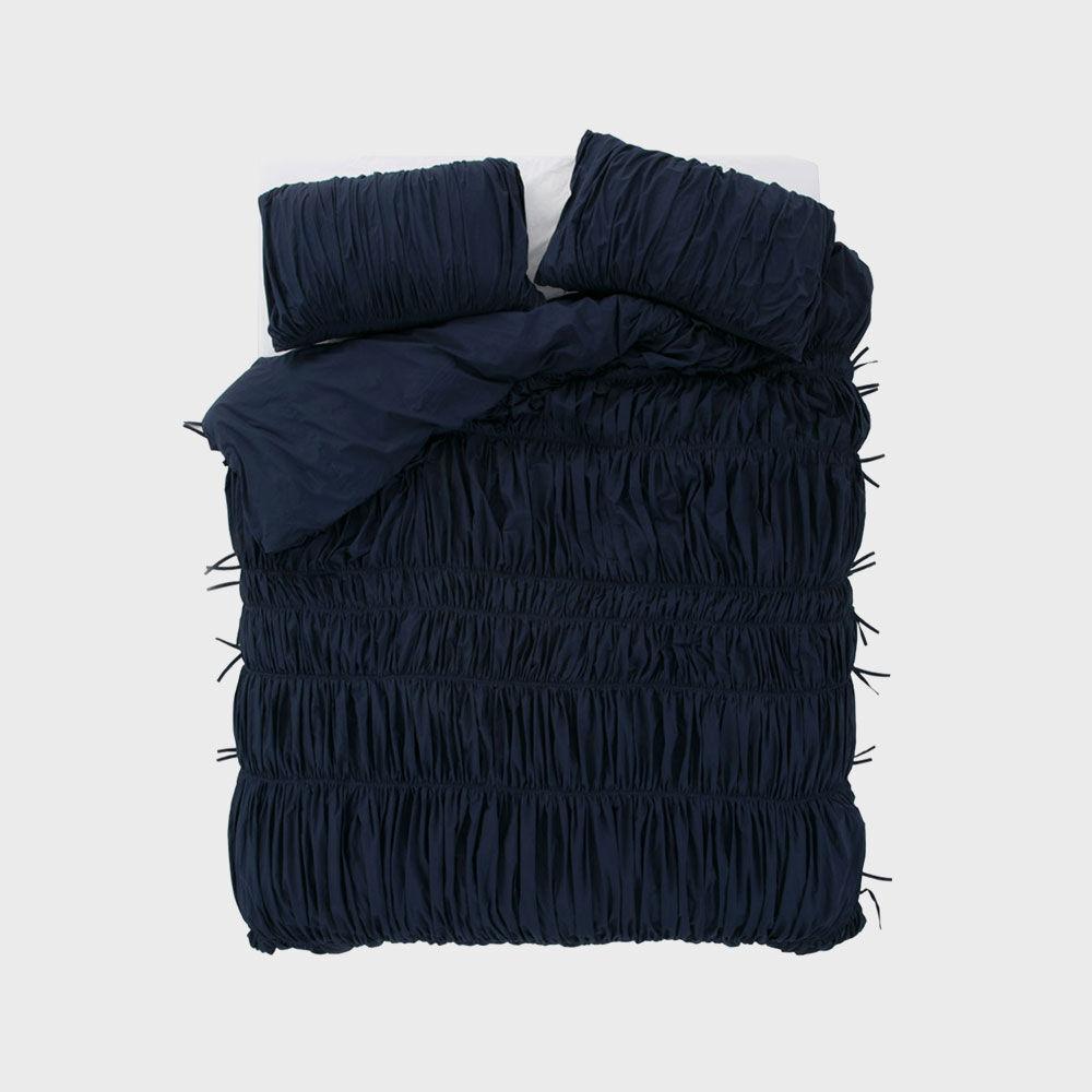 big waves duvet cover - navy