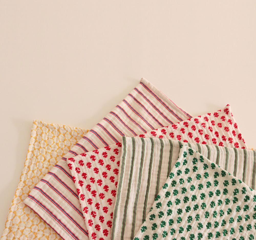 해피스마일 3중요루 거즈 키친크로스 테이블매트 행주