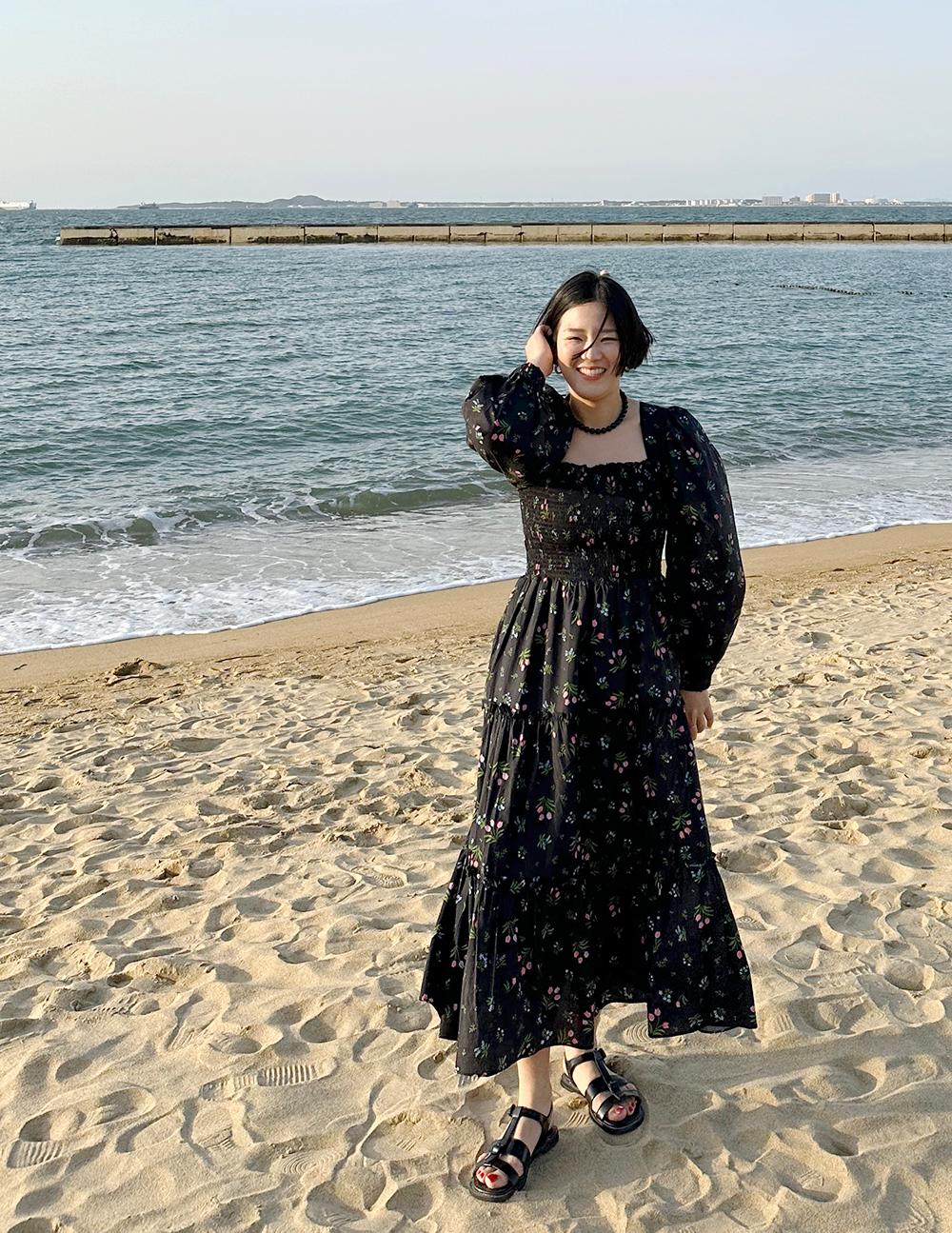 리즈 플라워 밴딩 원피스