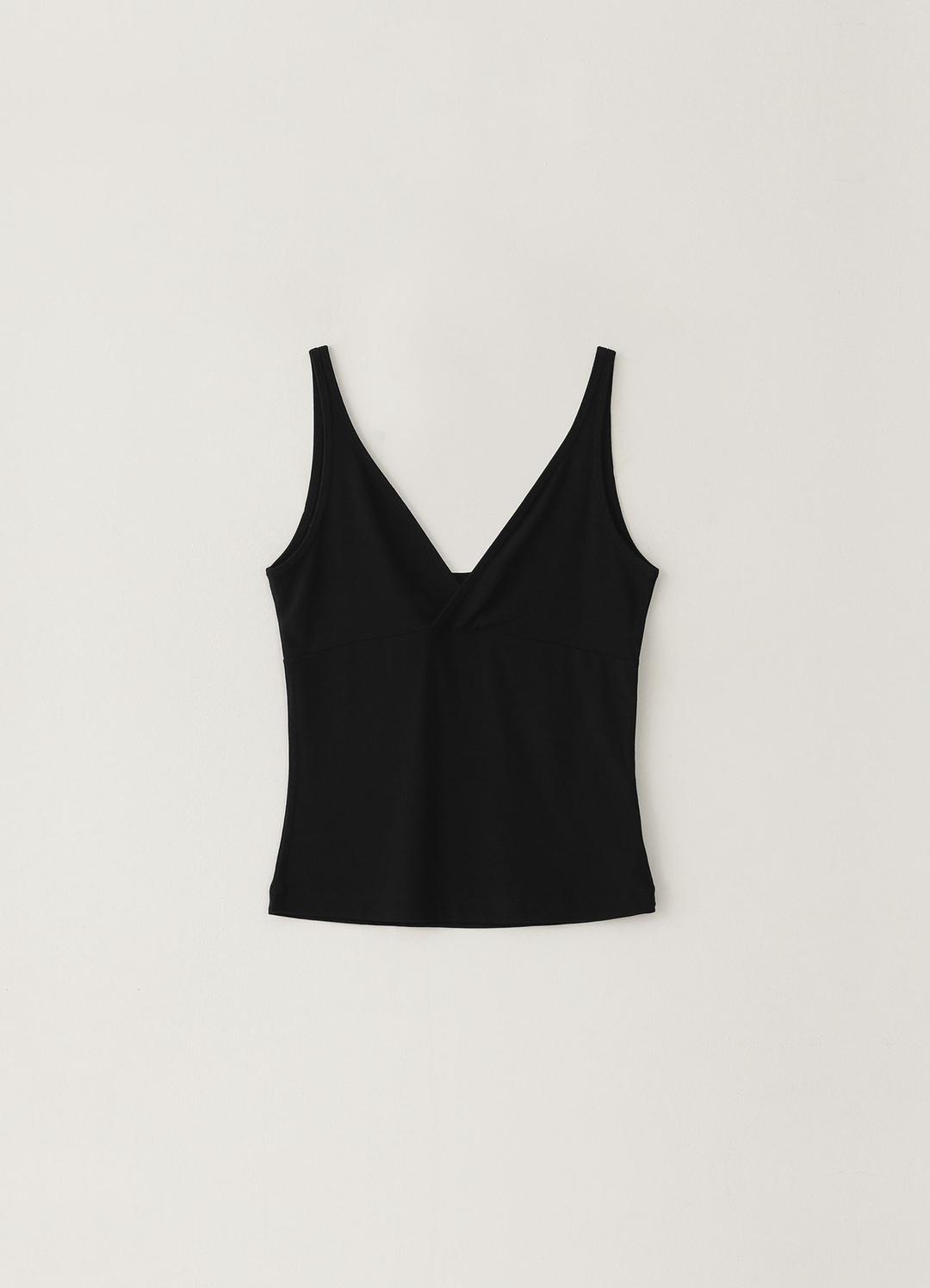 6TH / Spandex V-neck Sleeveless - Black