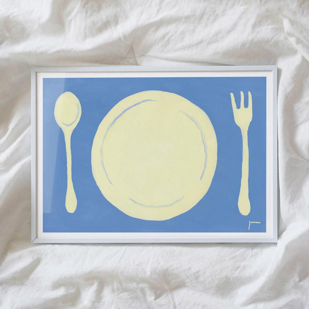 Blue table 포스터 A3, A2