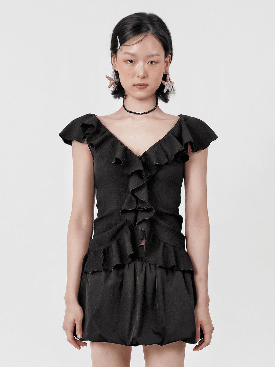(4/29 예약배송 추가 5% 할인)Tinkerbell Frill Top_Black