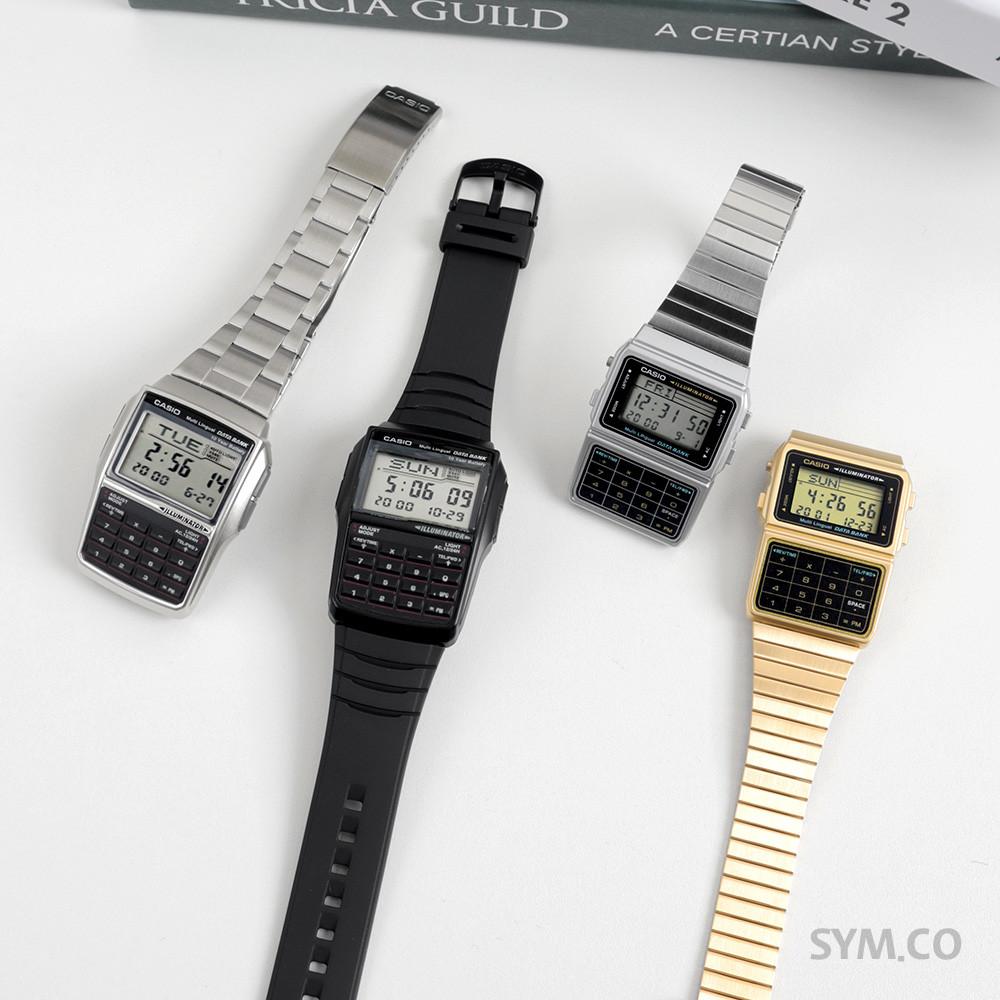 카시오 데이터뱅크 계산기 레트로 금장 은장 학생 20 30대 전자 시계 타라파카