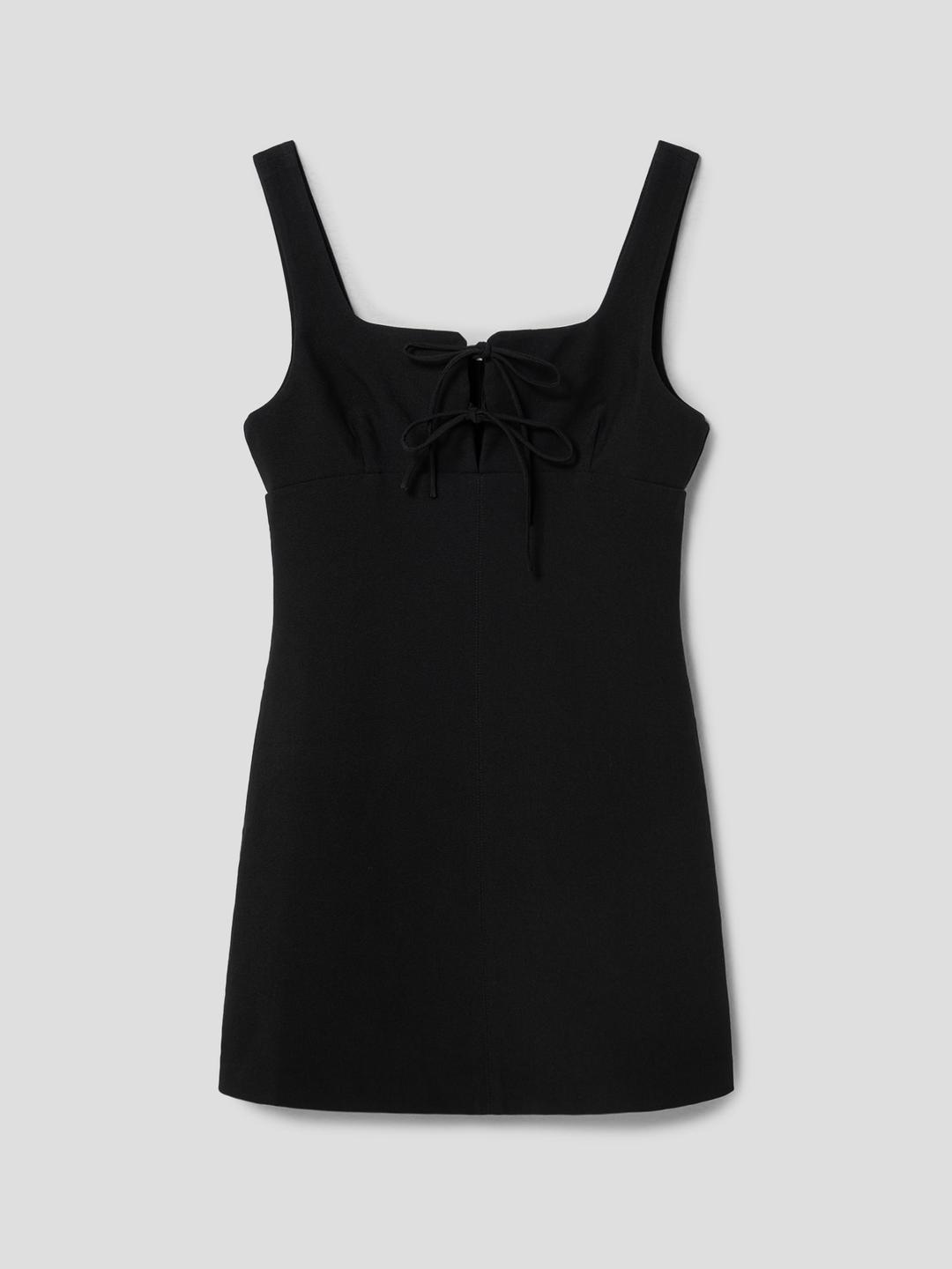 리본끈 미니원피스 - 블랙