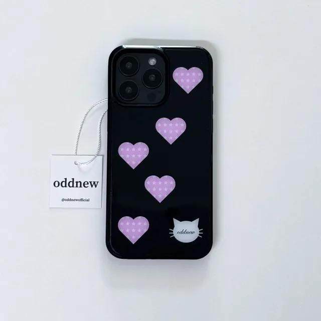 오드뉴 cat love(pink) 글라스 범퍼 케이스 (맥세이프 변경 가능)