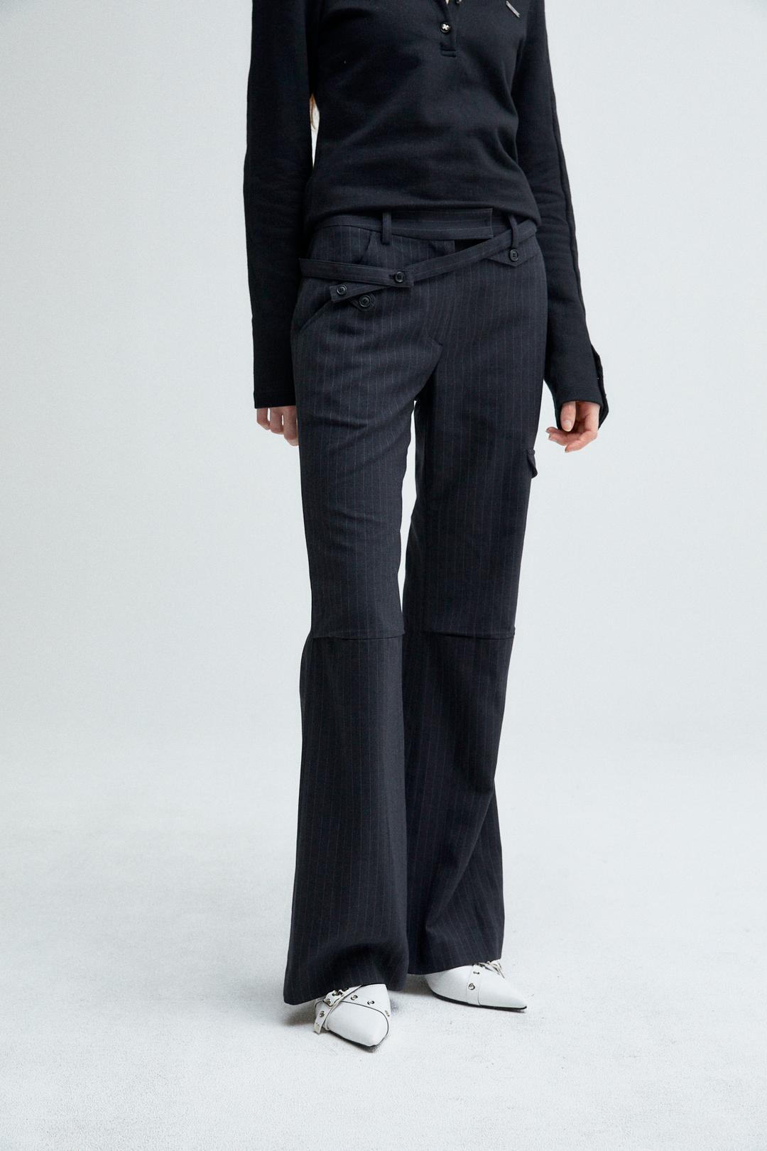 STRIPE BOOTS CUT PANTS