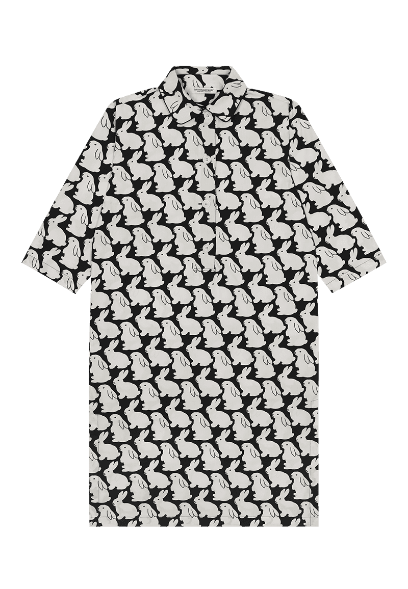 Plain Little Black Bunnies Pajama Long Shirts 플레인 리틀 블랙 버니즈 파자마 롱 셔츠