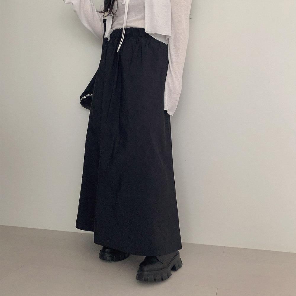 7936 아메카지 나일론 밴딩 롱스커트(3color)