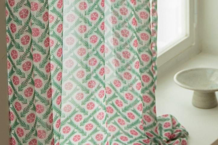 국산정품 못없이설치 하루 플라워 쉬폰 가리개 커튼 주방 바란스 봉집