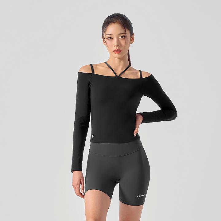 블랙라벨 시그니처 파워라이즈 오프숄더 인패드 롱슬리브