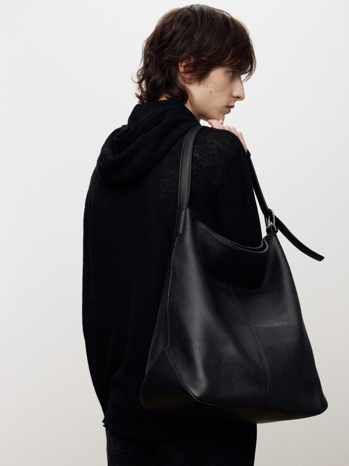 Full-Grain Leather Tote Bag_ Black
