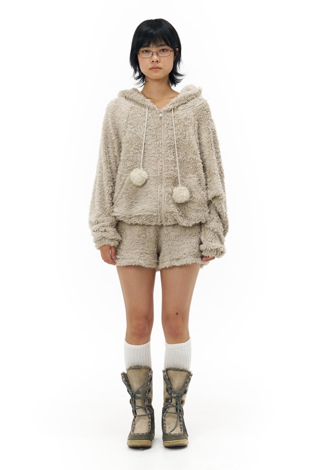Towel Fur Shorts_Beige