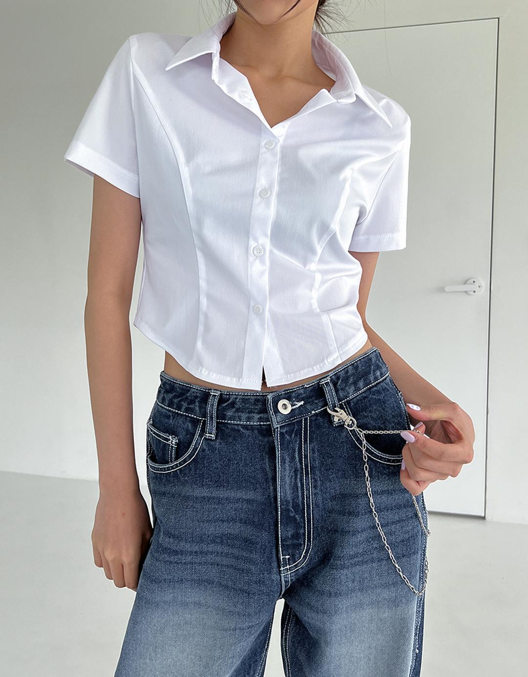 [MADE] 샤큰 베이직 반팔 셔츠 *