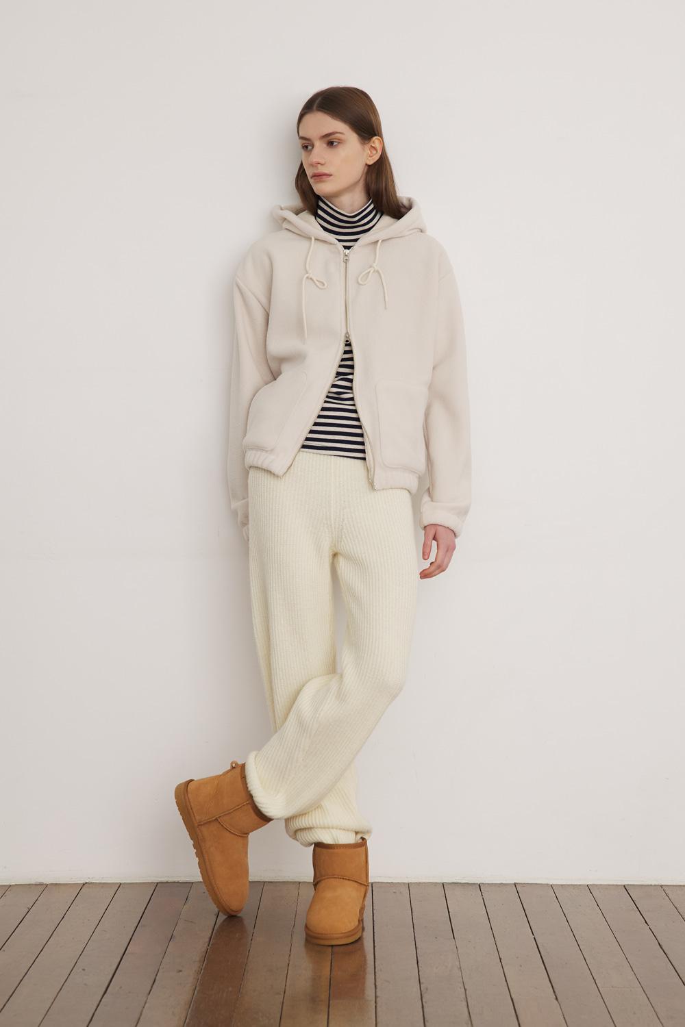 플리스 후드 집업