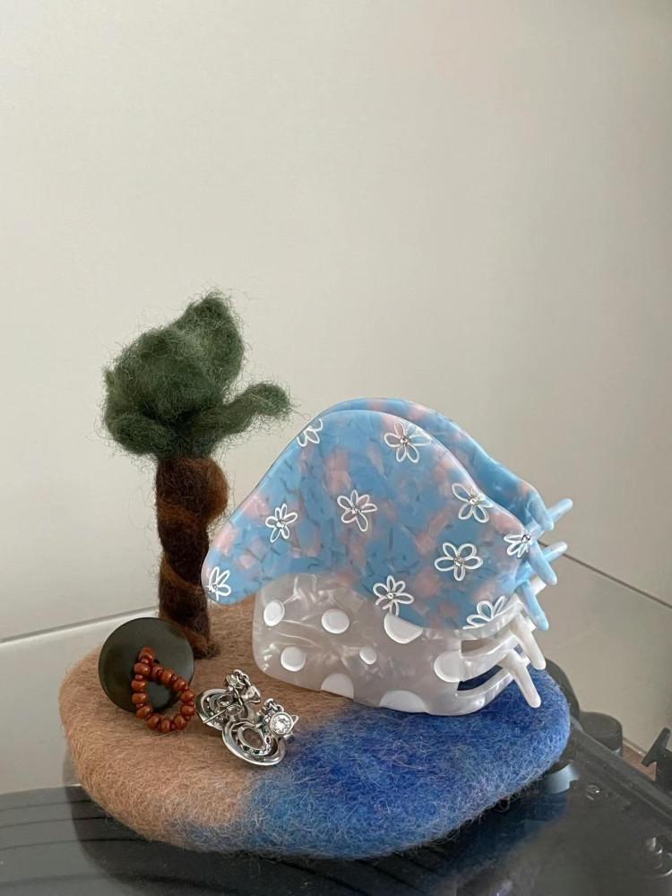 수심 Mushroom House Hair Clip 머쉬룸 하우스 집게핀 버섯 유니크