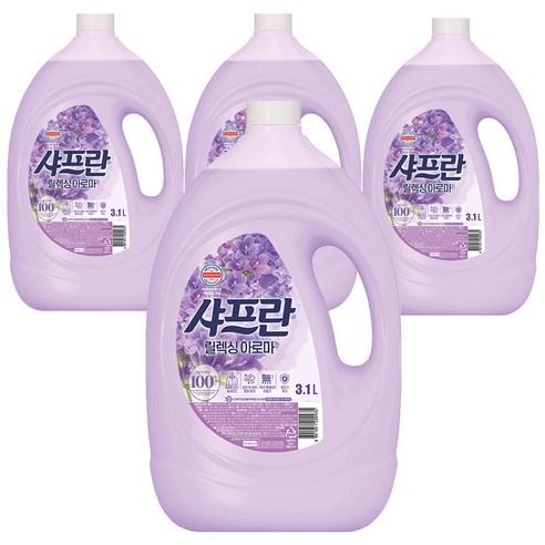 샤프란 릴렉싱 아로마 플러스 섬유유연제 본품, 3.1L, 4개 - 액체섬유유연제 | 쿠팡