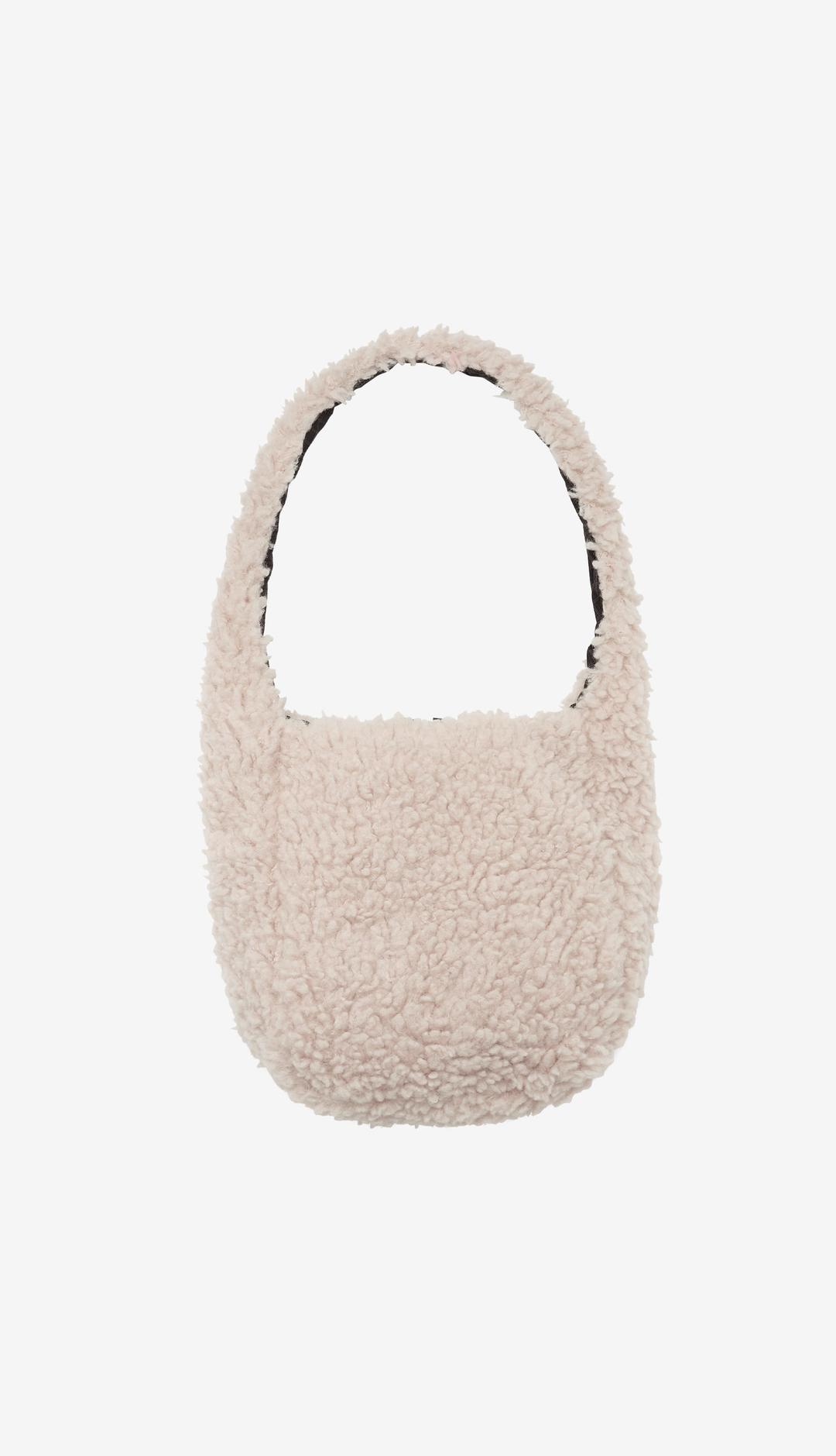 295. Fluffy Cross Bag _ Ivory