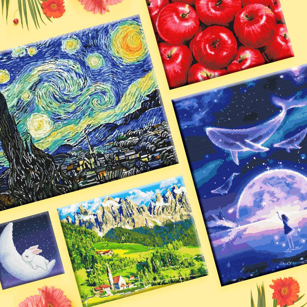 DIY 보석십자수 캔버스형 해바라기 거실 인테리어