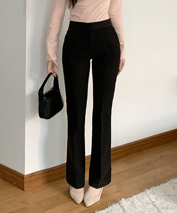 퍼빗 모찌 기모 쫀쫀 세미부츠컷 슬랙스 - 2color