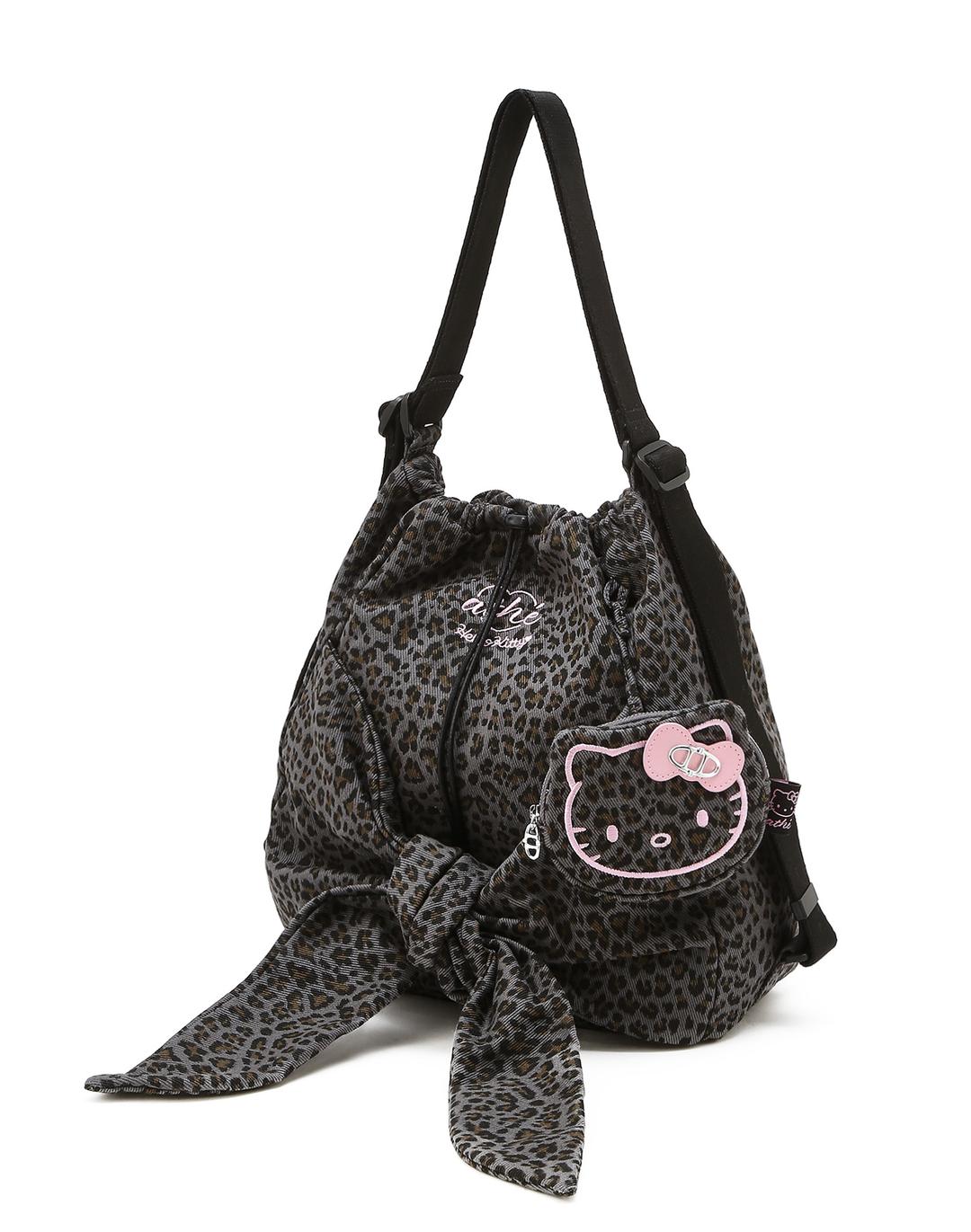 [Hello Kitty x athe] 르봉 레오파드 그레이 백팩 겸 숄더백S