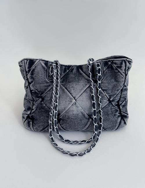 denim qualting chain bag