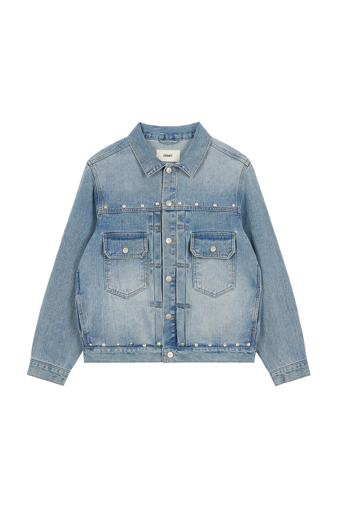 BUTTON POINT DENIM JACKET IN LIGHT BLUE