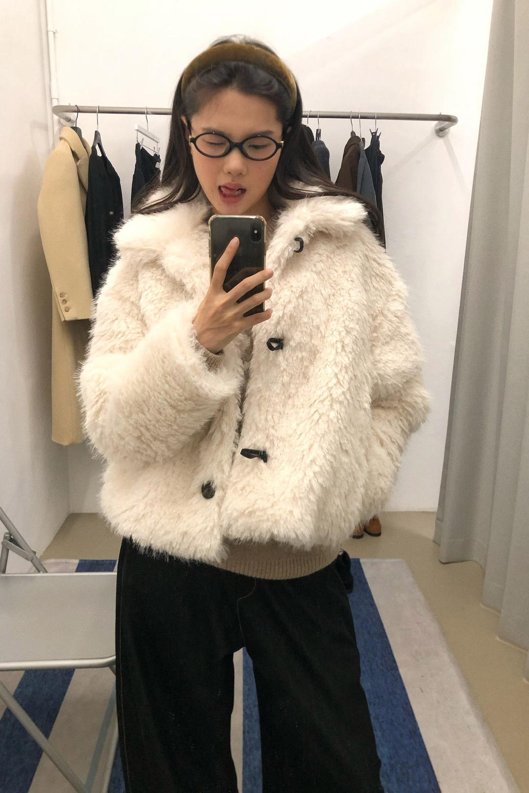 Bunny Fake Fur Jacket / White