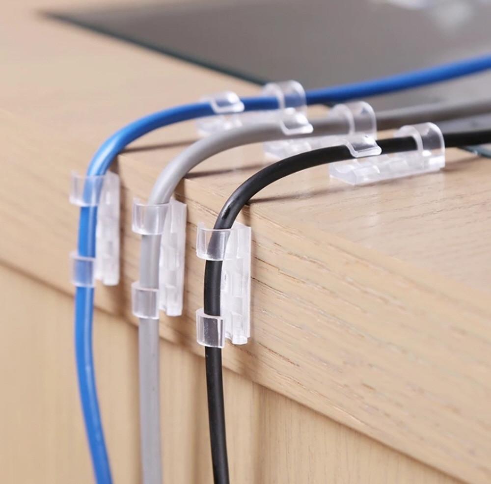 전선 고정클립 벽 책상 랜선 케이블 선정리 홀더 소형20개