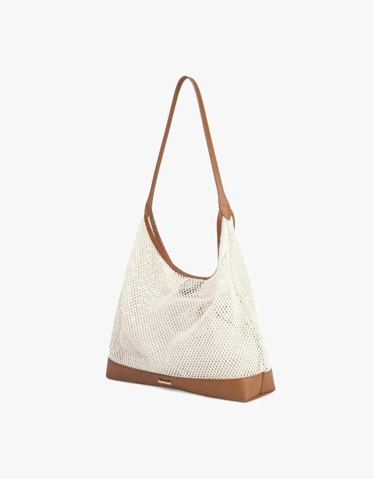 bay net bag (shoulder) - brown (L)