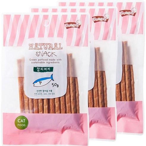 굿데이 네츄럴 스낵 고양이 간식, 참치, 3개