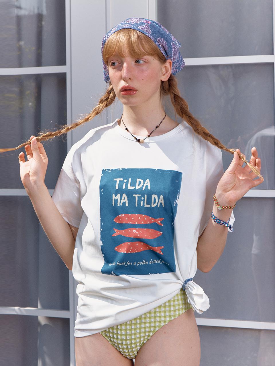 Polka Dotted Fish T-shirt_white