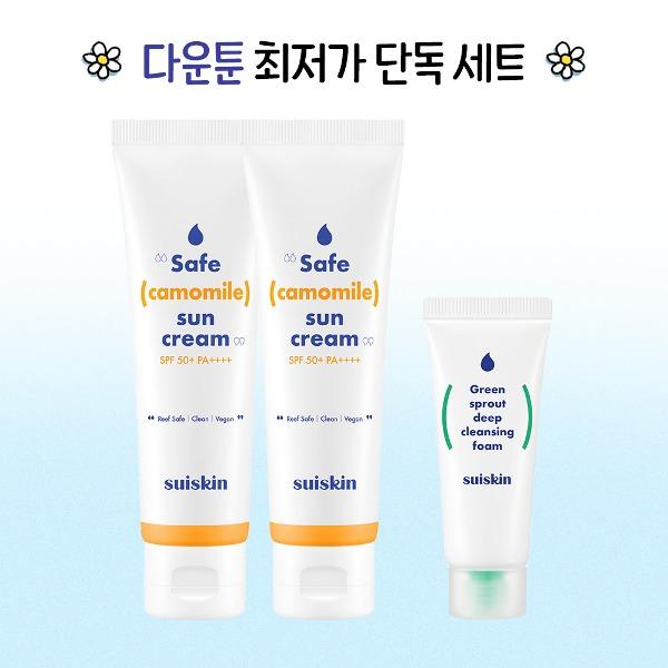 [다운툰x수이스킨] 선케어 더블 세트 (착한 들국화 선크림 50mlx2개입)