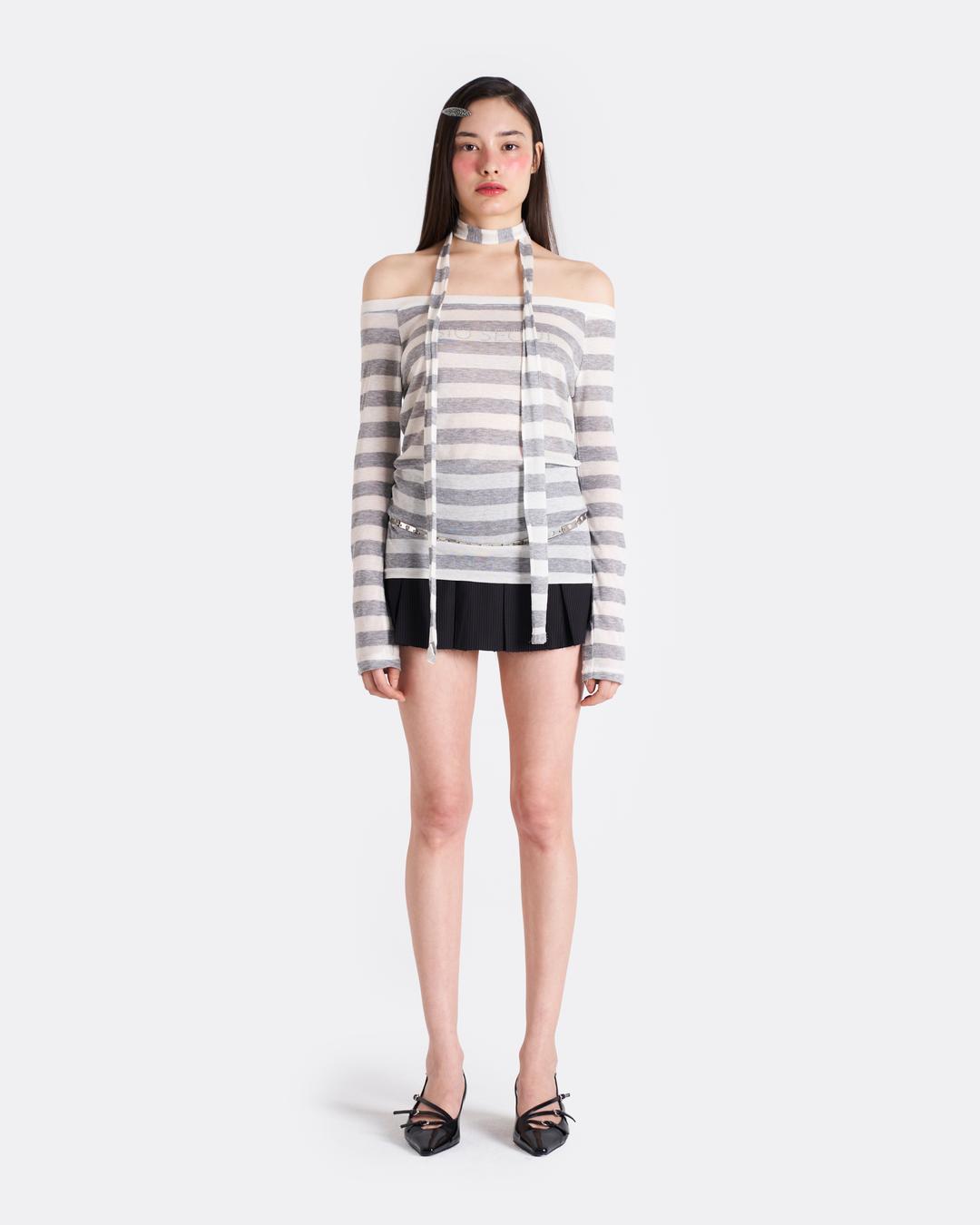 STRIPE MINI SKIRT [BLACK]