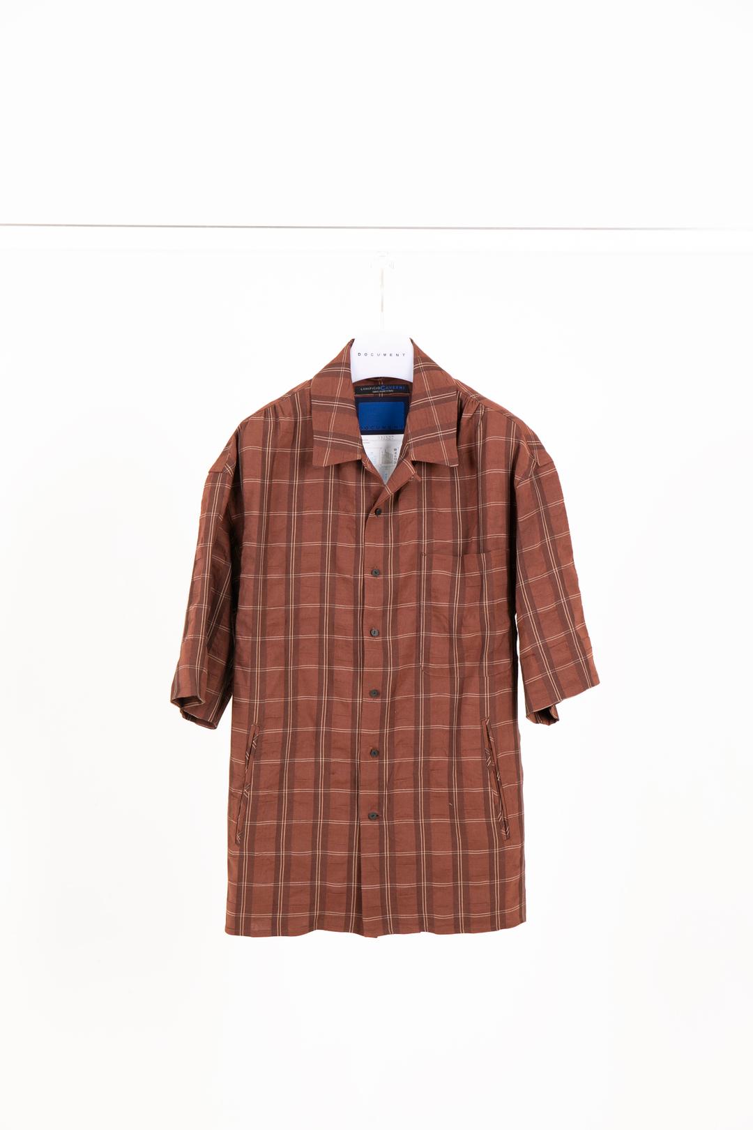 BROWN CHECK POCKET SHIRT