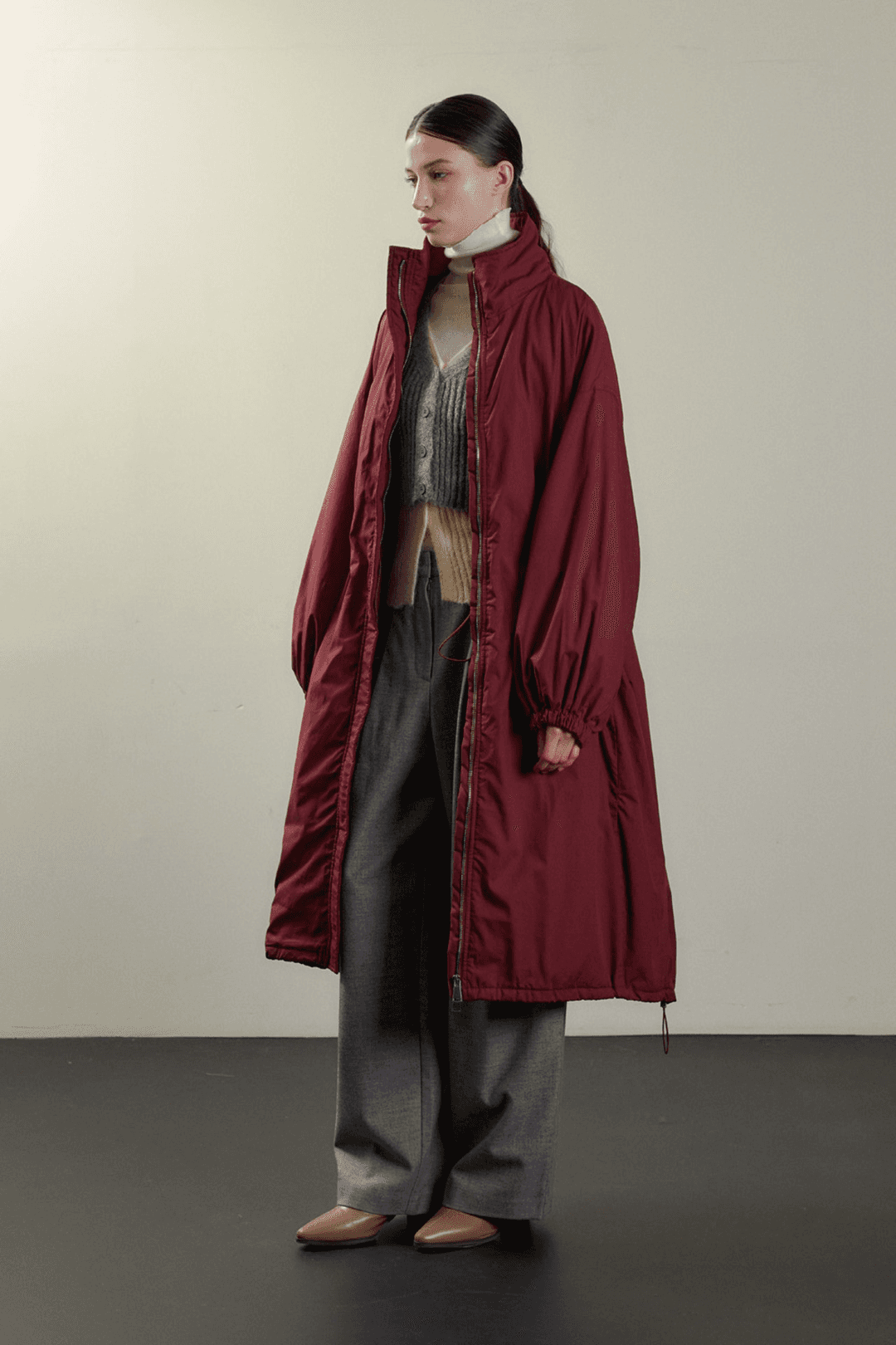 [11/20 순차 발송] 피시테일 구스 다운 롱패딩 - RED