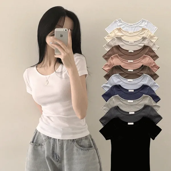 [반팔티종결!/코디필수템] 내가 찾던 기본티, 부드러운 무지 라운드 반팔티셔츠 (11color)