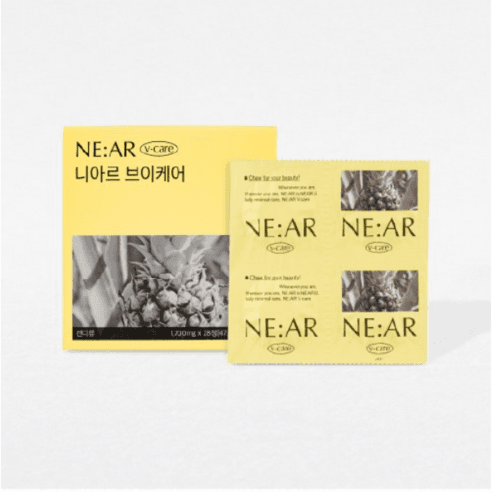 니아르 브이케어 파인애플맛 보검선인장 추출물 츄어블 브이 캔디 1700mg X 28정, 28정, 1개 - 기타영양제 | 쿠팡