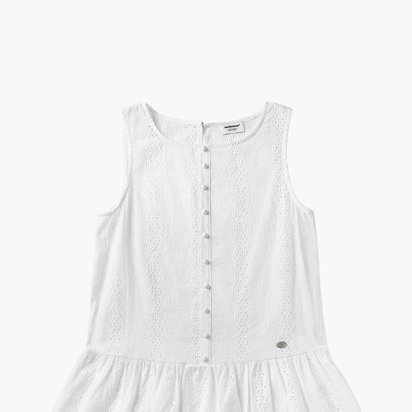 아일렛 자수 미니 원피스 (화이트)