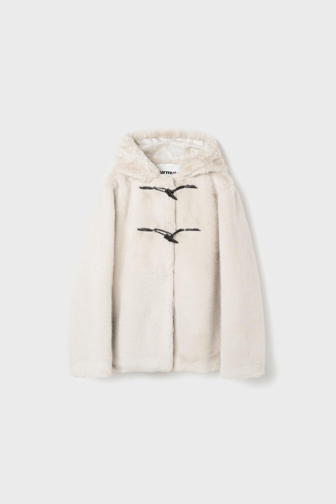 HOODIE FUR COAT (LIGHT BEIGE)