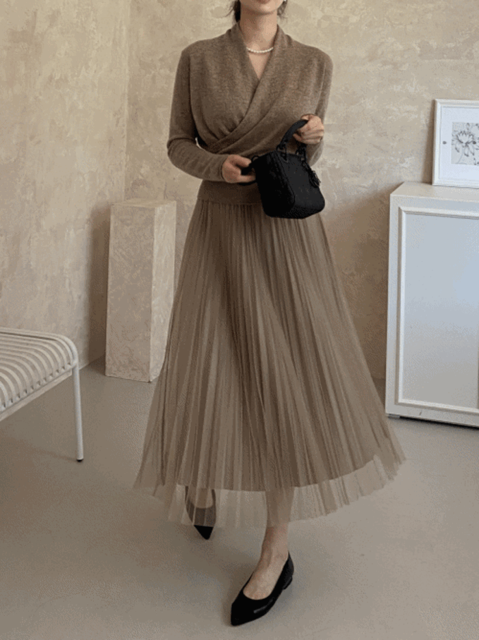 어텀 샤 플리츠 스커트 (sk)