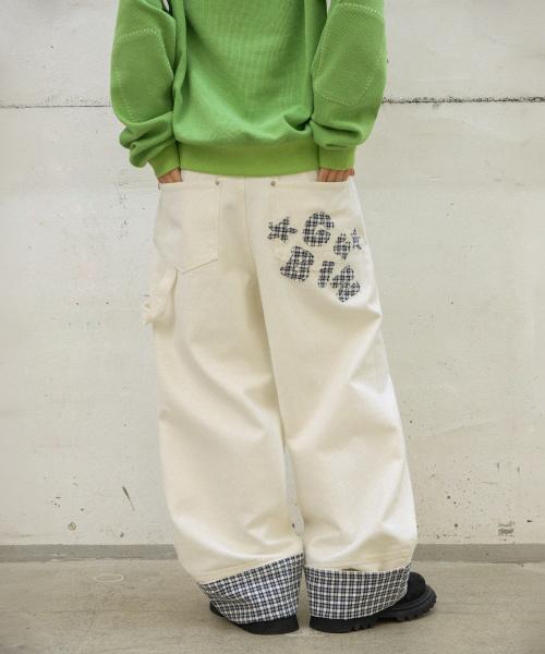 [구빈x소정] (W) 체크 아플리케 코튼팬츠