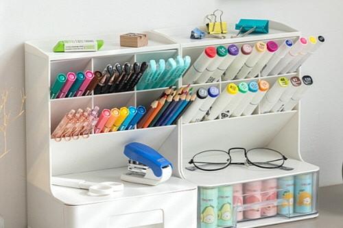 연필꽂이 책상 소품 수납 정리함 미니서랍 데스크 오거나이저 2color
