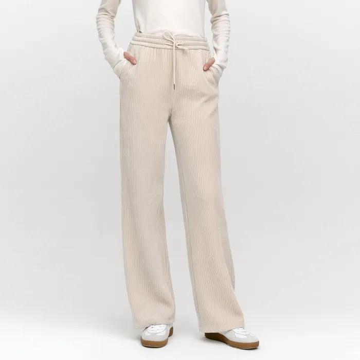 Corduroy Semi-Wide Banding Pants LIGHT BEIGE