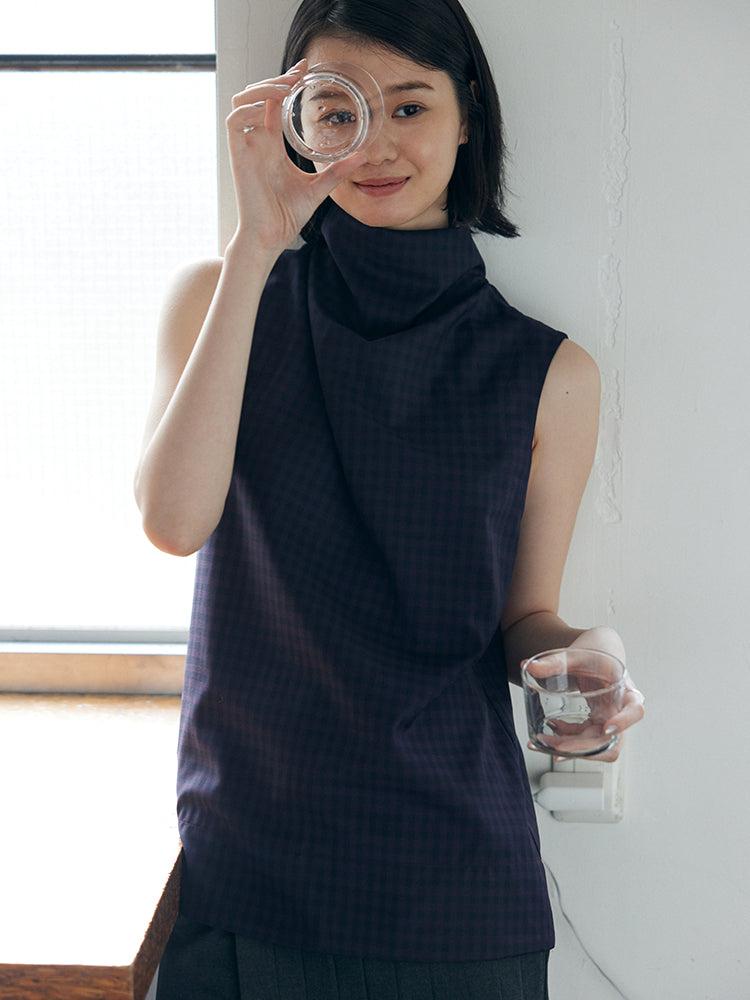 DOSORDONTS RUCHED PLAID VEST