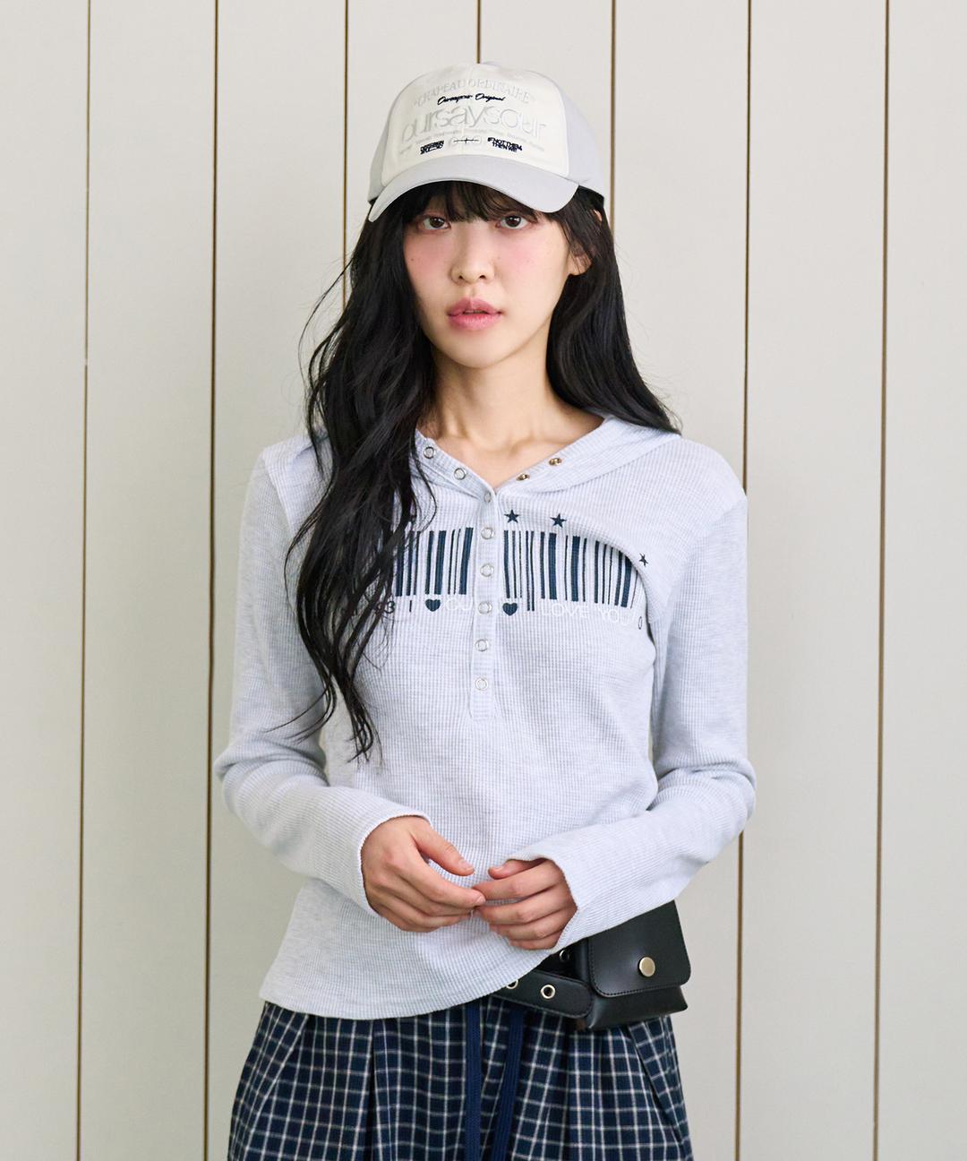 바코드 93 와플 후디 백메란지