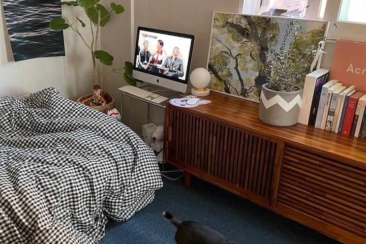 와플 1500 원목 티비다이 TV 거실장