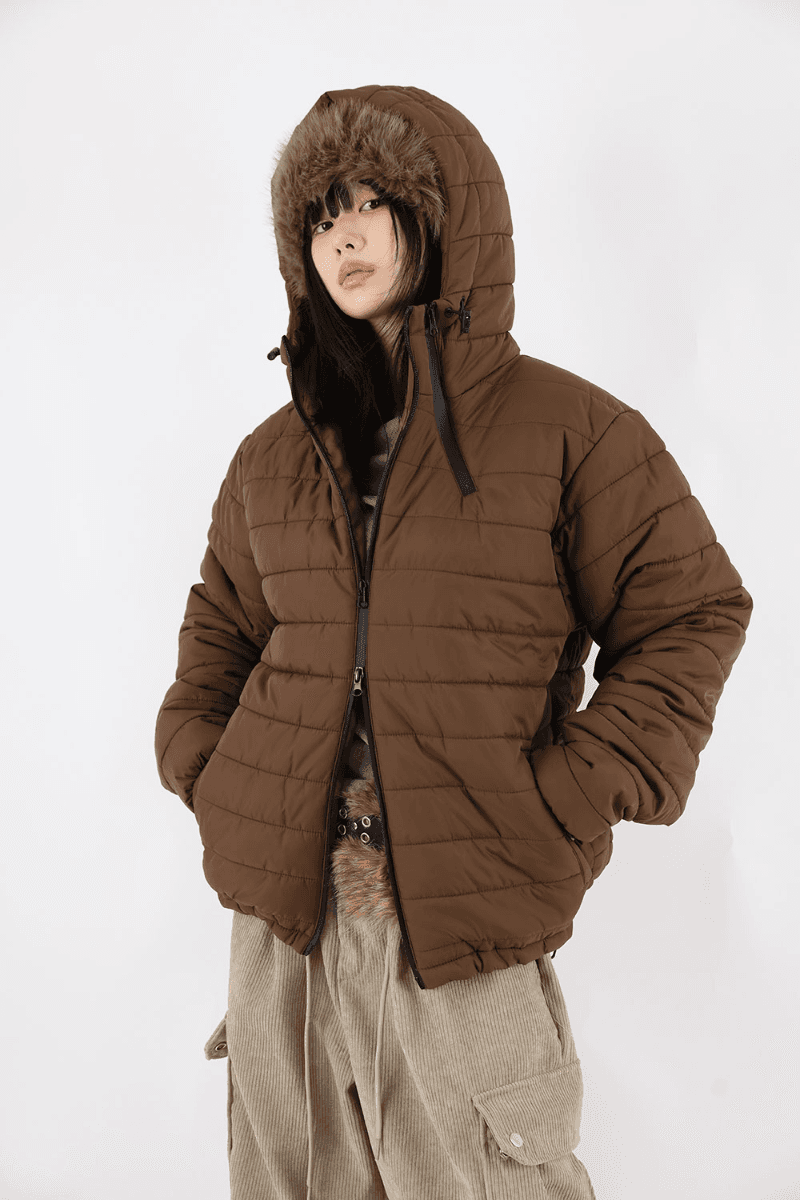 더블비 후드 경량 패딩