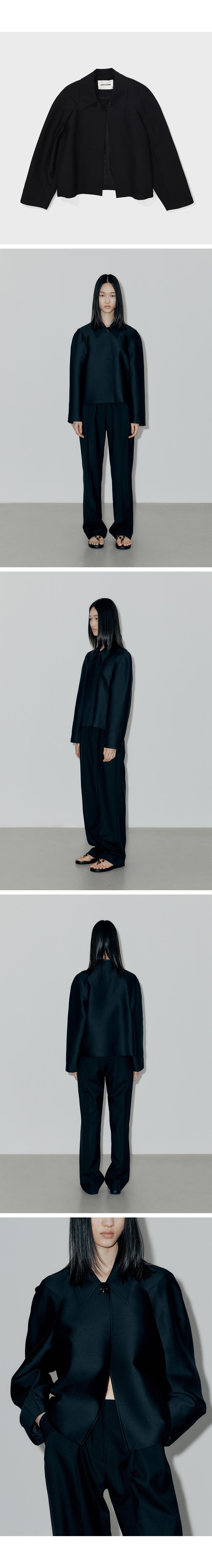 22SS TUCK SLEEVE JACKET_DARK NAVY