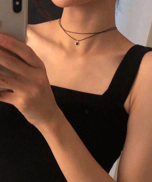 (silver92.5) pod 하트 실 초커목걸이 (2type)