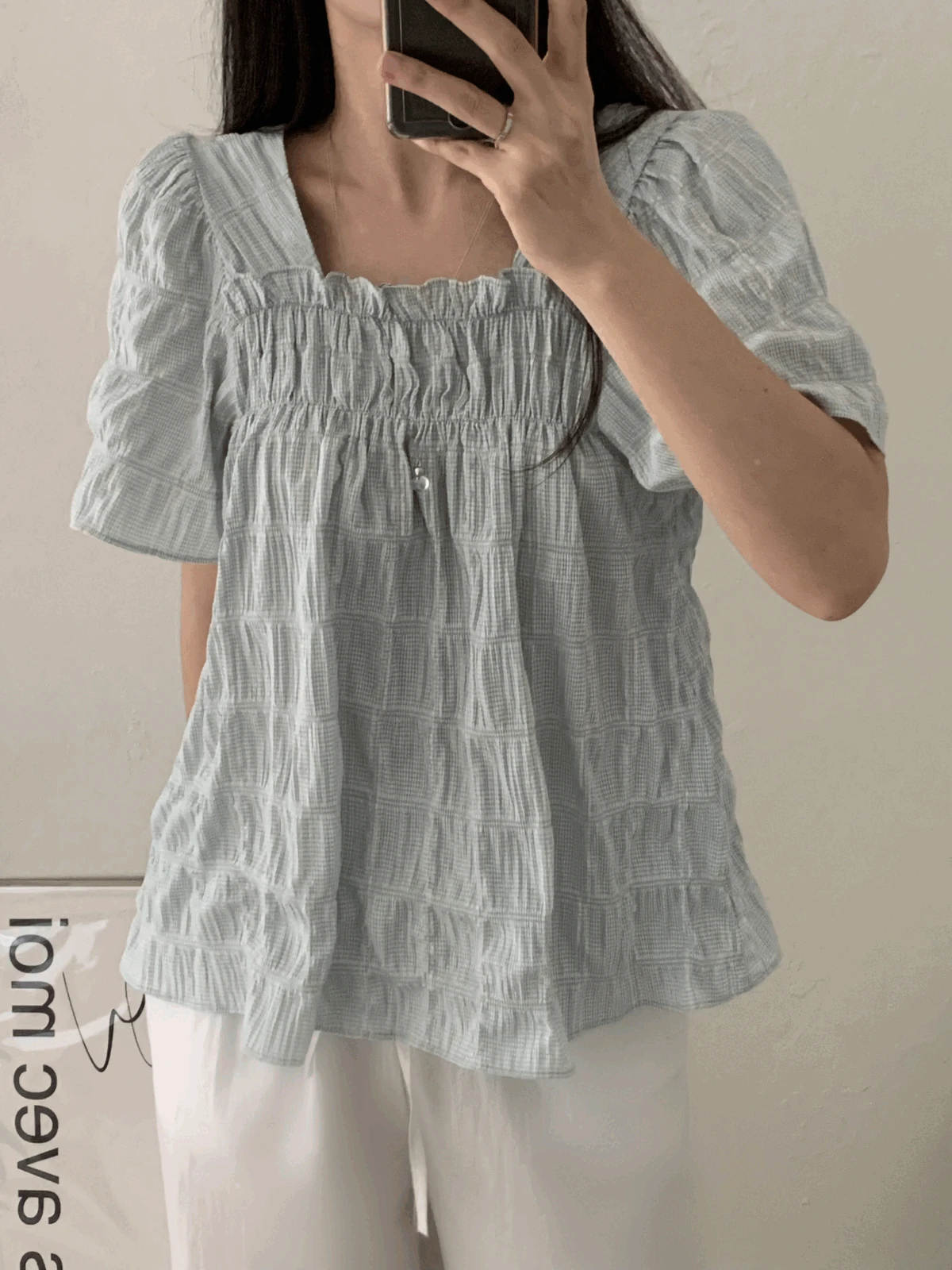 (구김X) 밴딩 체크 페릴 bl (2 colors)